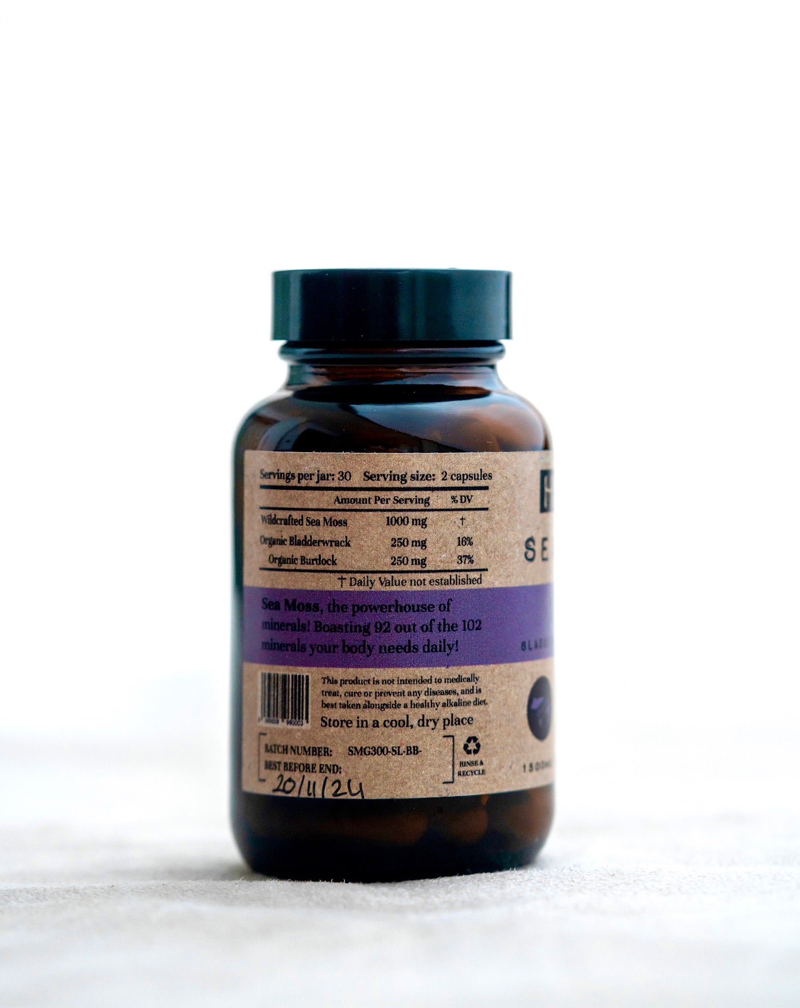 Purple Sea Moss Capsules (St. Lucia) (Genus Gracilaria)