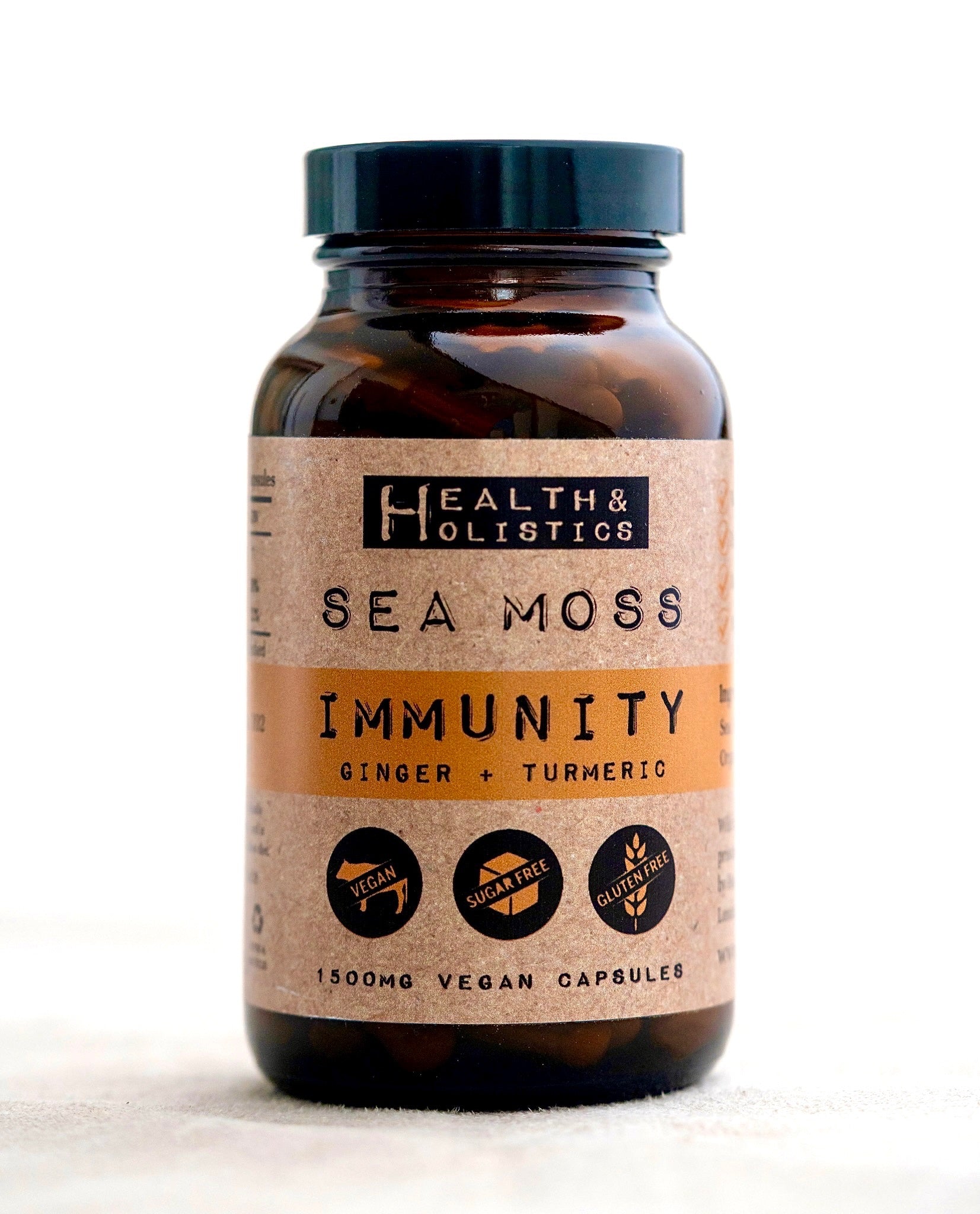 Sea Moss + Ginger + Turmeric capsules (St. Lucia) (Genus Gracilaria)