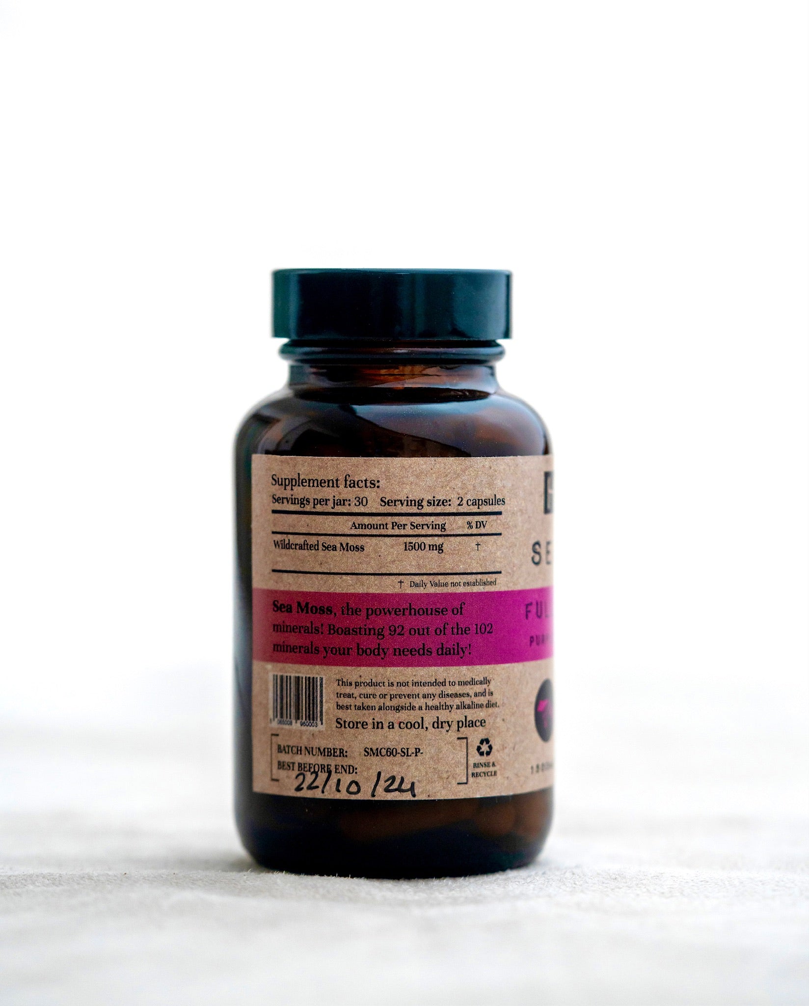 Full Spectrum Sea Moss Capsules (St. Lucia ) (Genus Gracilaria)