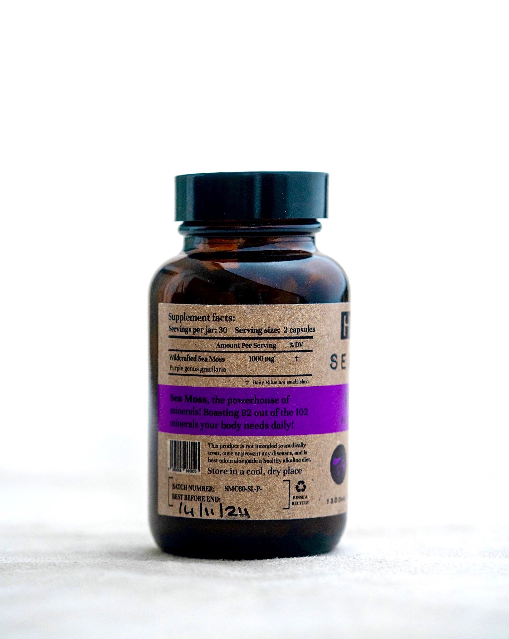 Purple Sea Moss Capsules (St. Lucia) (Genus Gracilaria)