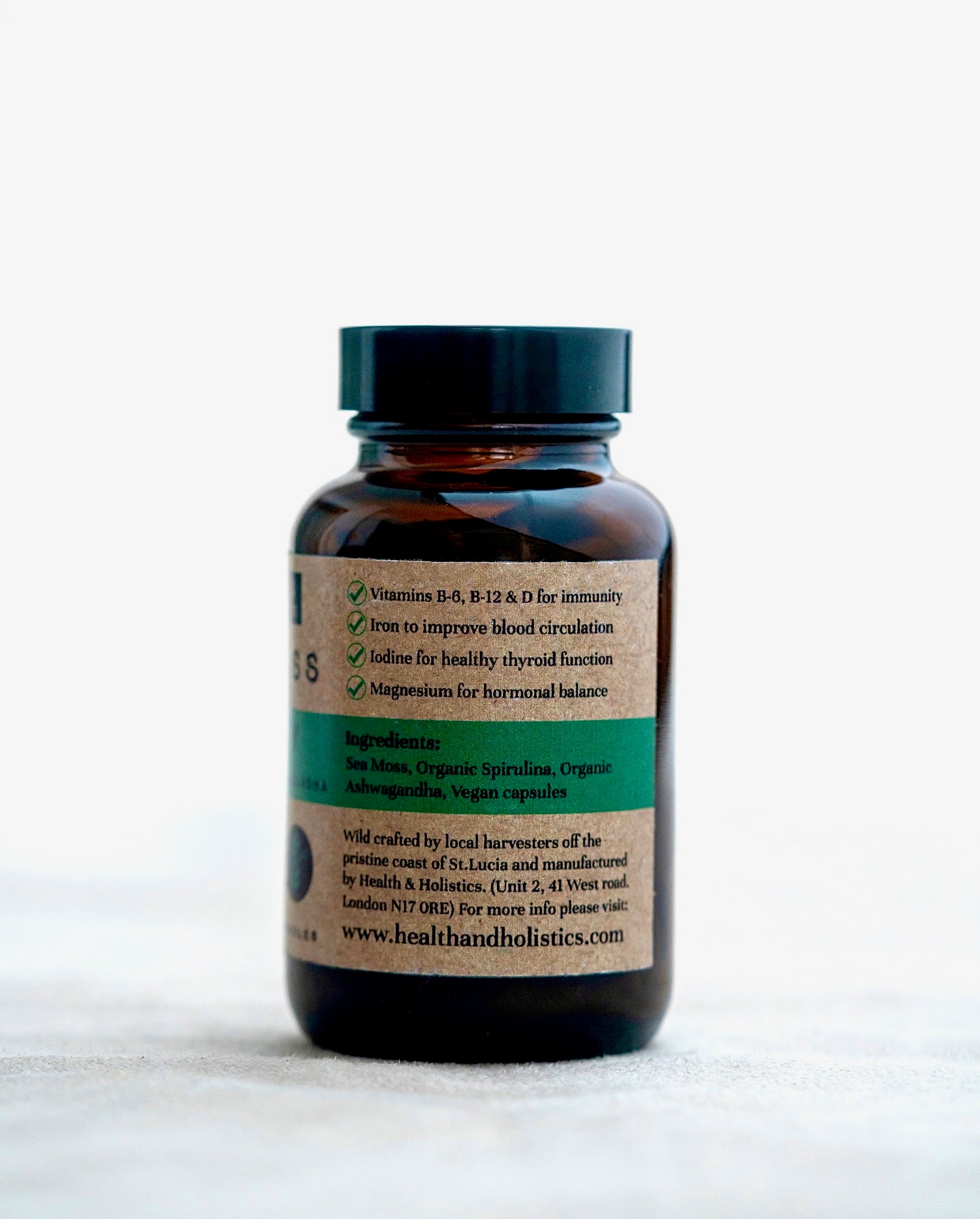 Sea Moss + Spirulina + Ashwagandha capsules (St. Lucia) (Genus Gracilaria)