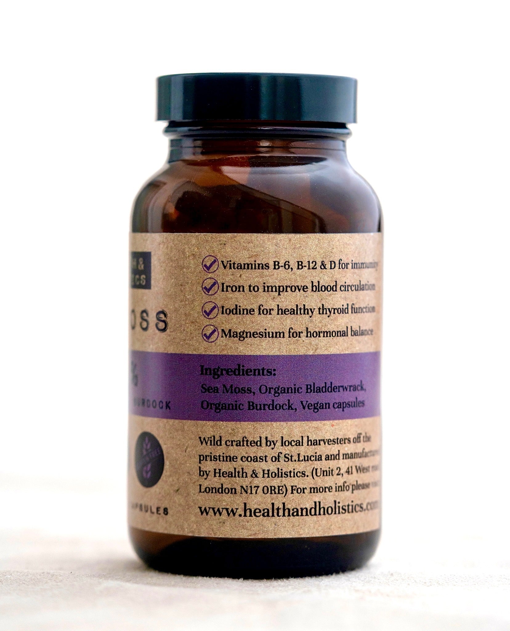 Sea Moss + Bladderwrack + Burdock Root Capsules (St. Lucia) (Genus Gracilaria)