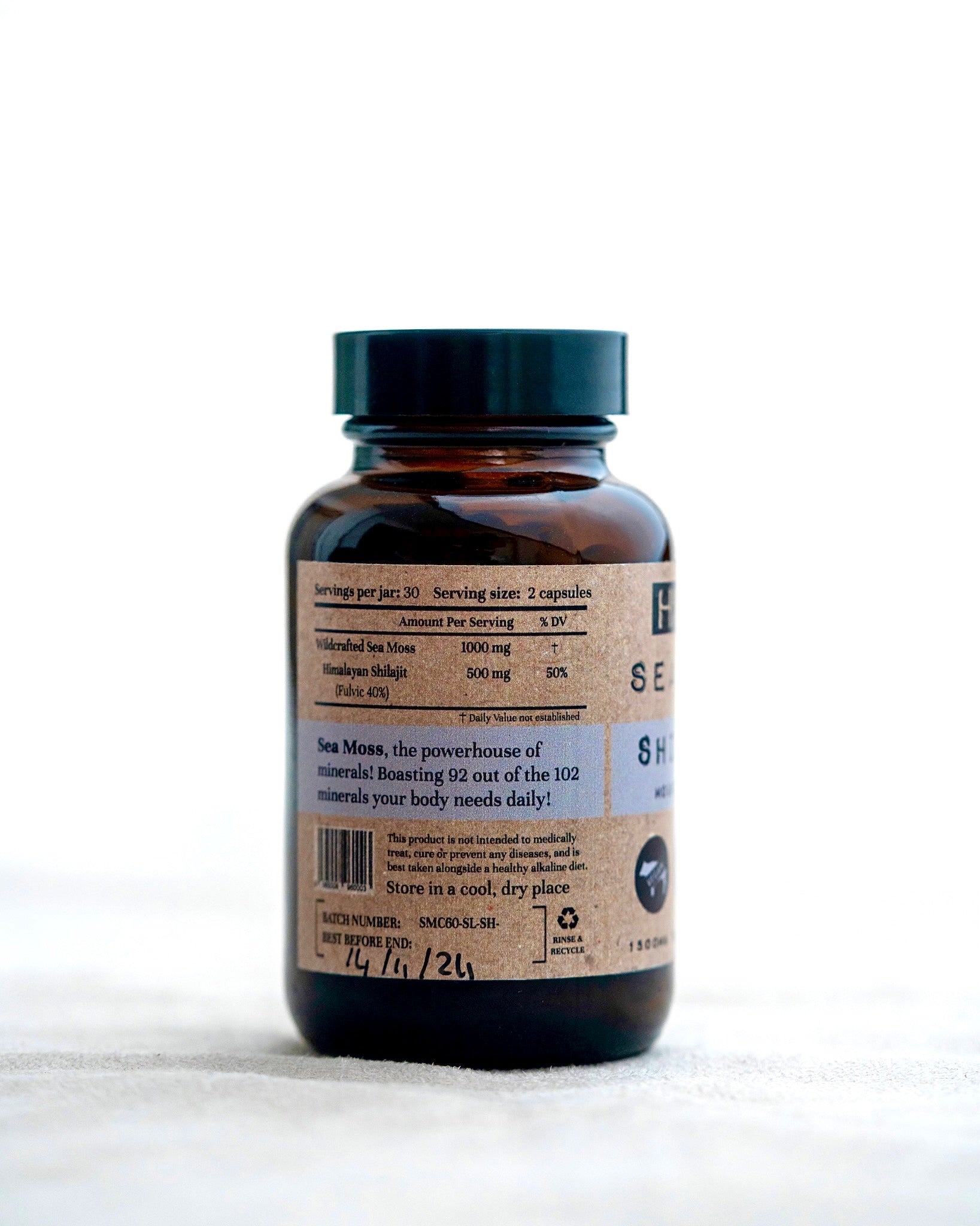 Sea Moss + Shilajit capsules (St. Lucia) (Genus Gracilaria)