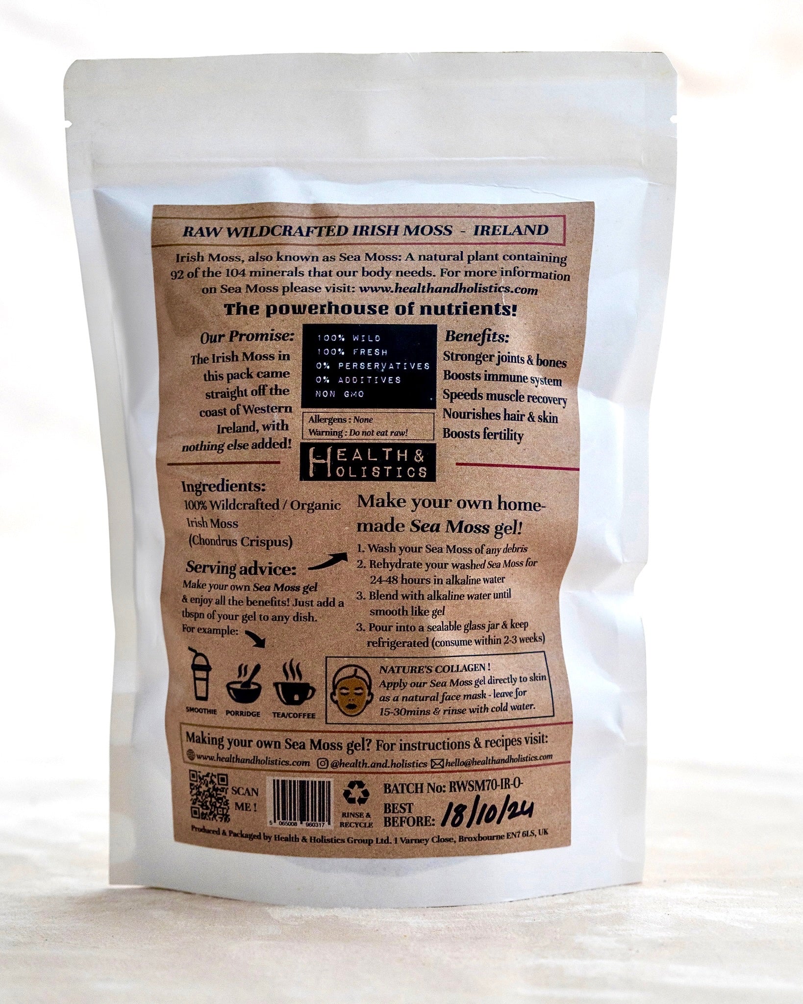 Raw Wildcrafted Irish Moss (Ireland) (Chondrus Crispus)