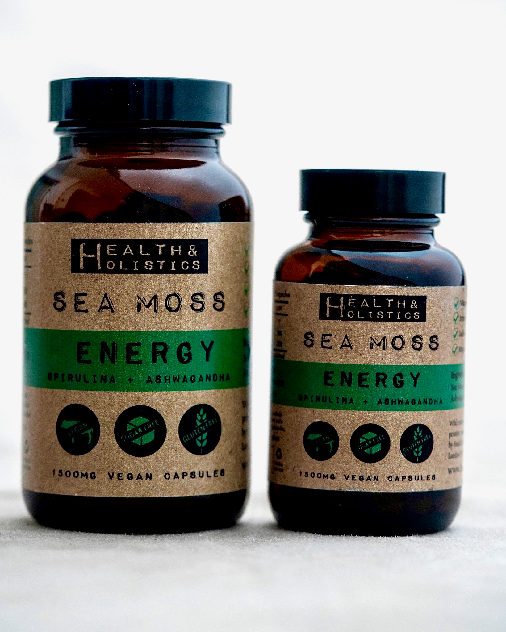 Sea Moss + Spirulina + Ashwagandha capsules (St. Lucia) (Genus Gracilaria)
