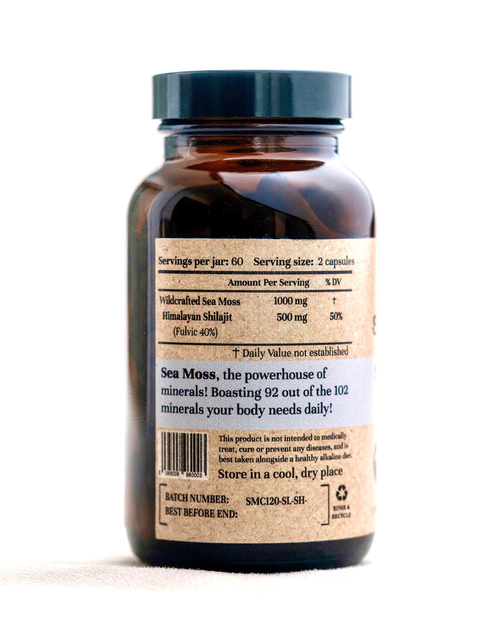 Sea Moss + Shilajit capsules (St. Lucia) (Genus Gracilaria)