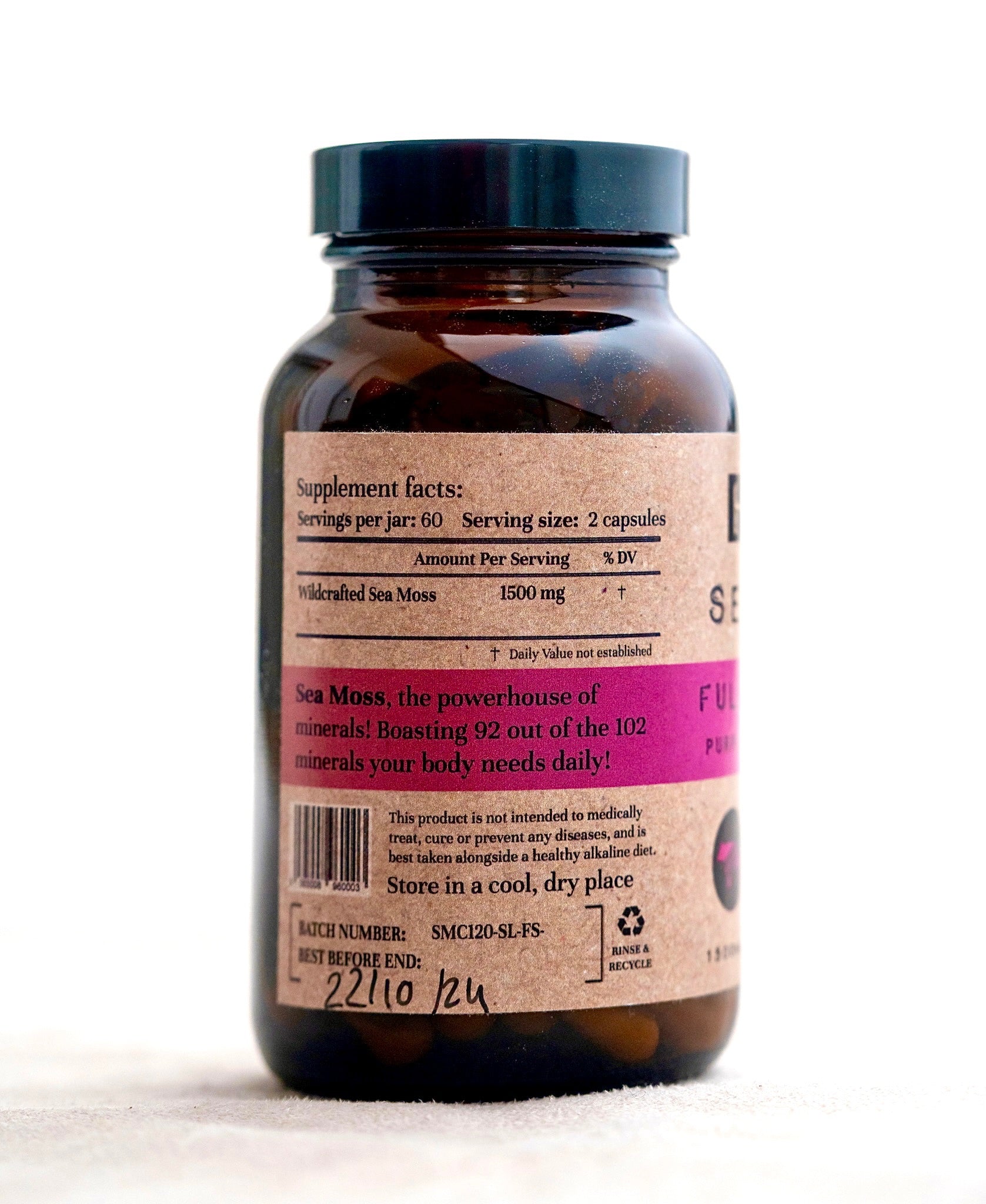 Full Spectrum Sea Moss Capsules (St. Lucia ) (Genus Gracilaria)