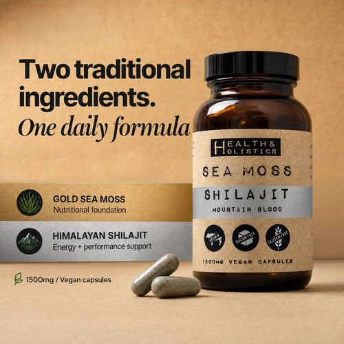 Health & Holistics - Organic Sea Moss Capsules - Power+ (Shilijat) - 60 Capsules