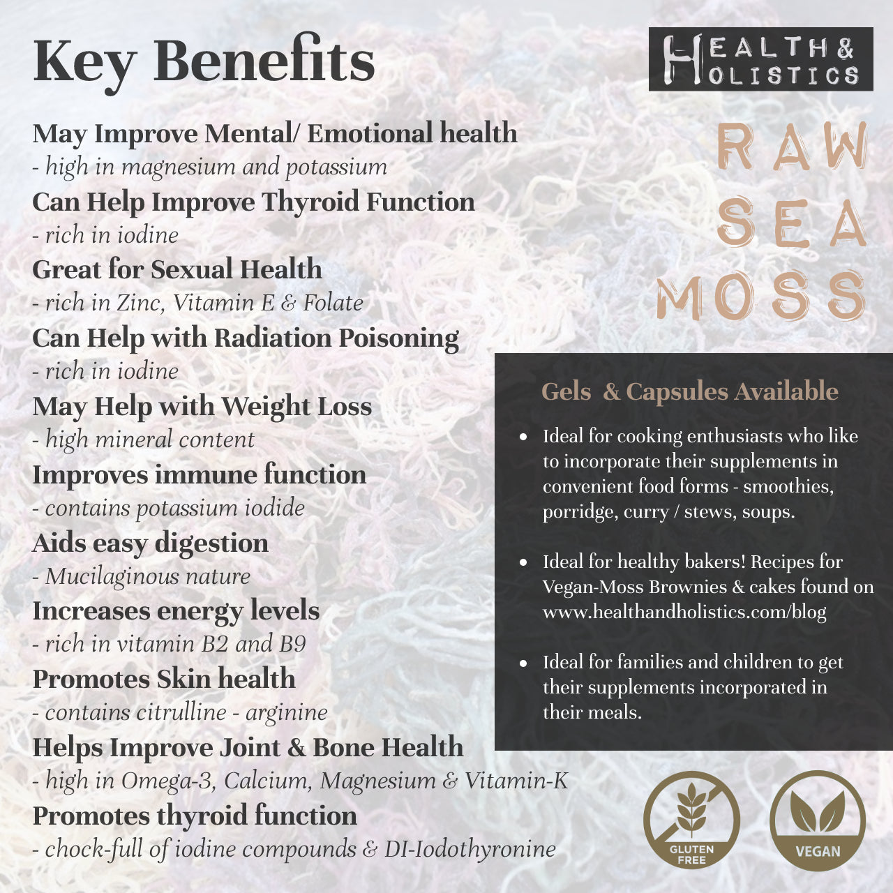 Raw Wildcrafted Full Spectrum Sea Moss (St. Lucia) (Genus Gracilaria)