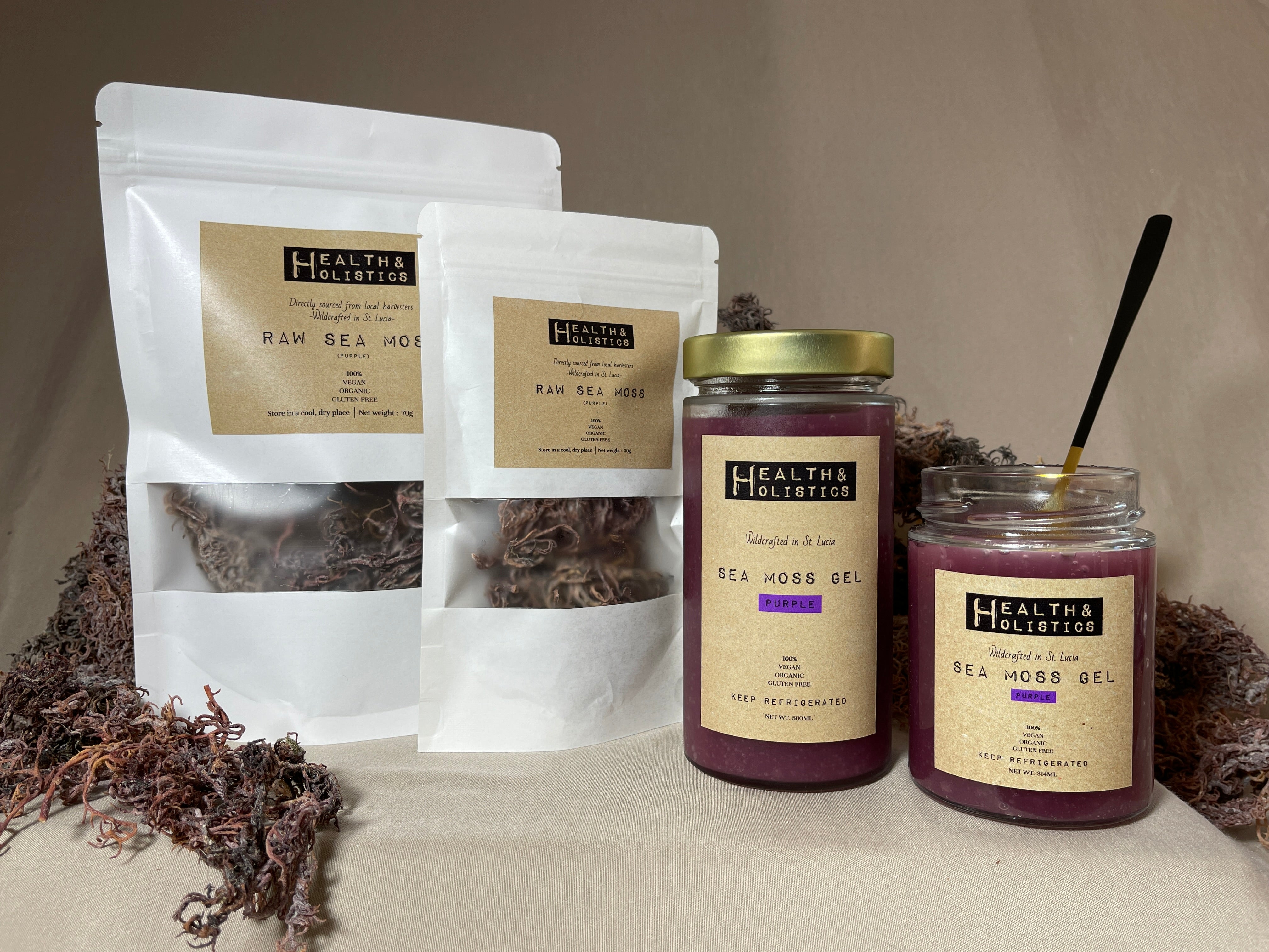 Raw Wildcrafted Purple Sea Moss (St. Lucia) (Genus Gracilaria)