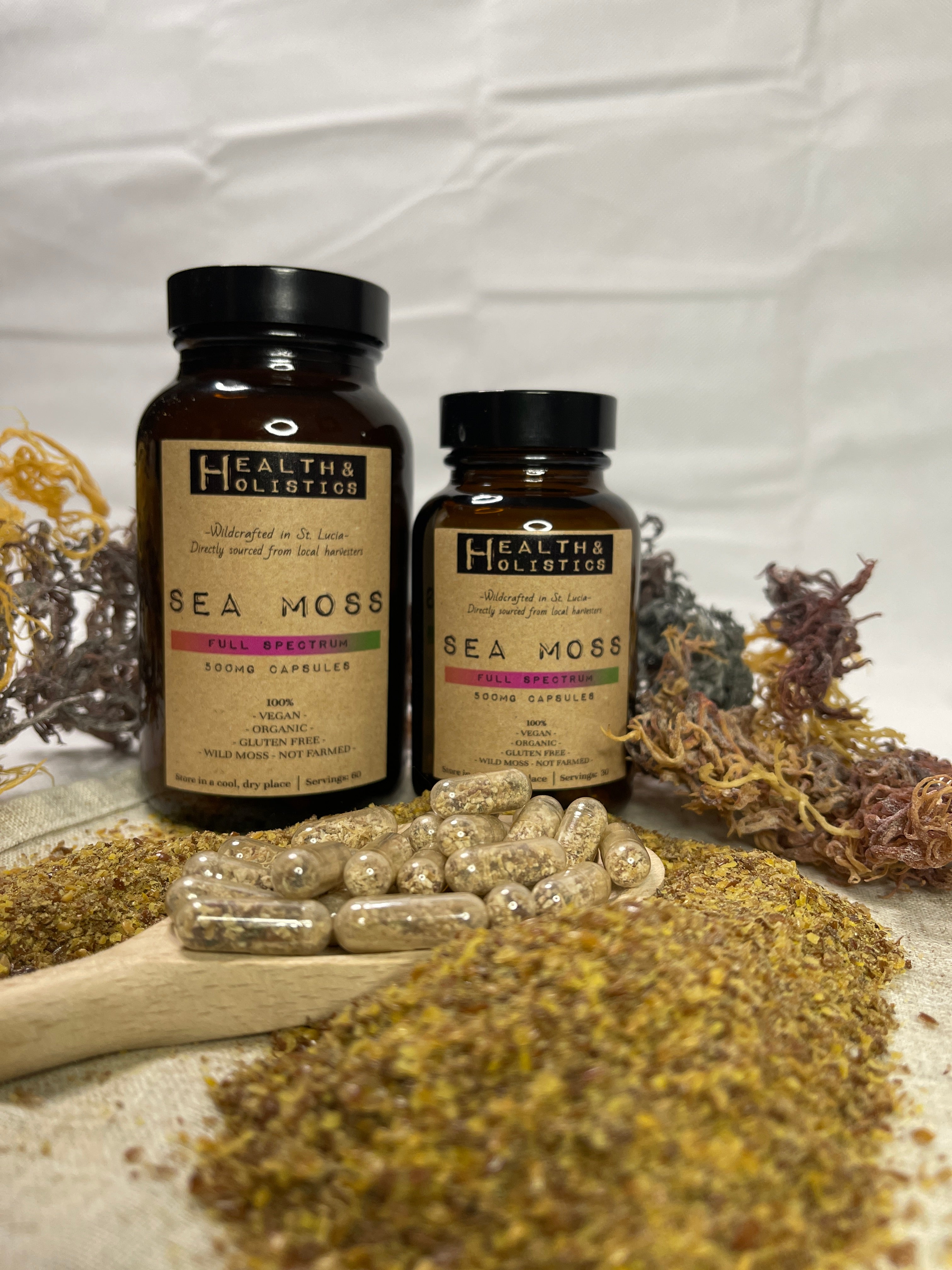 Full Spectrum Sea Moss Capsules (St. Lucia ) (Genus Gracilaria)