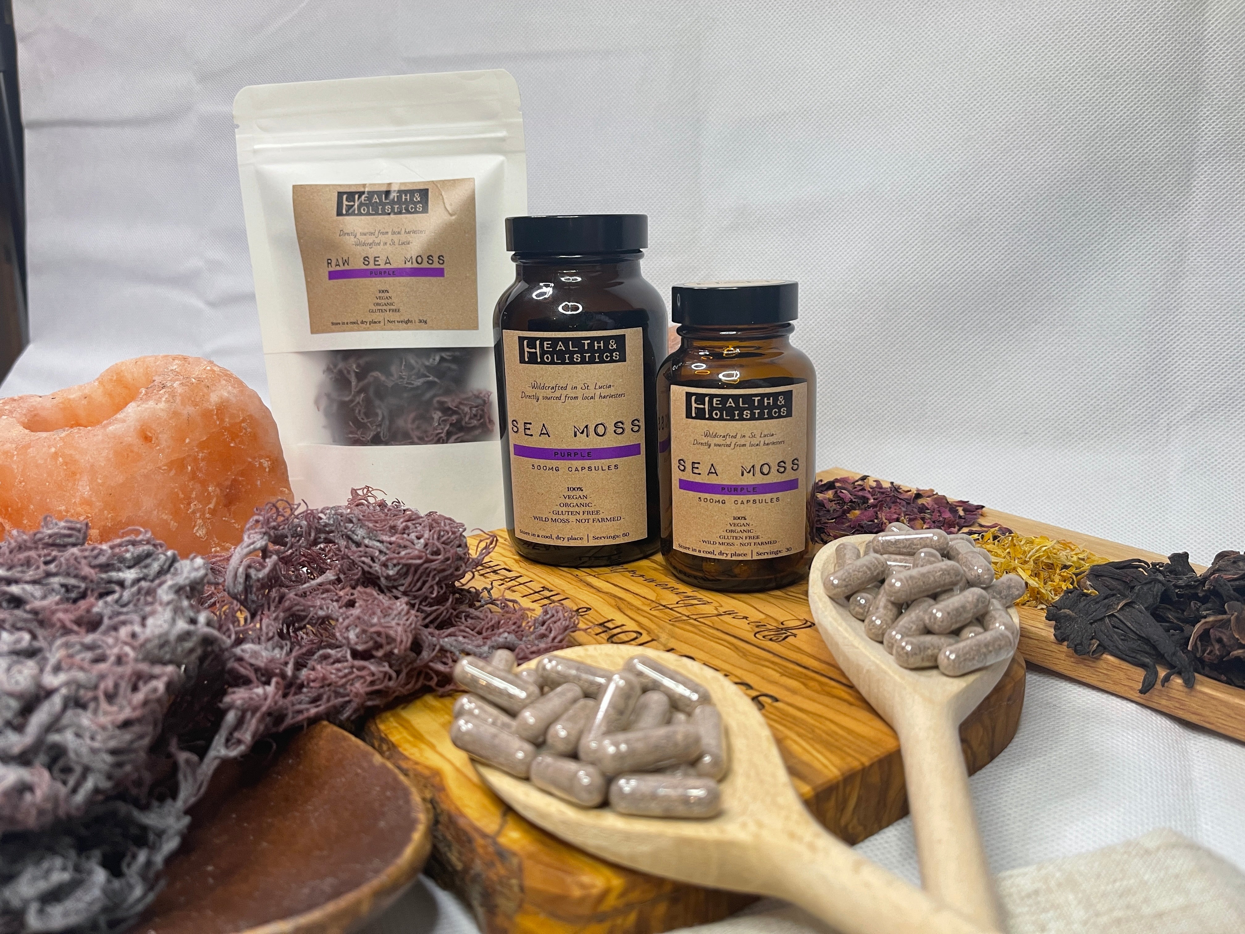 Purple Sea Moss Capsules (St. Lucia) (Genus Gracilaria)