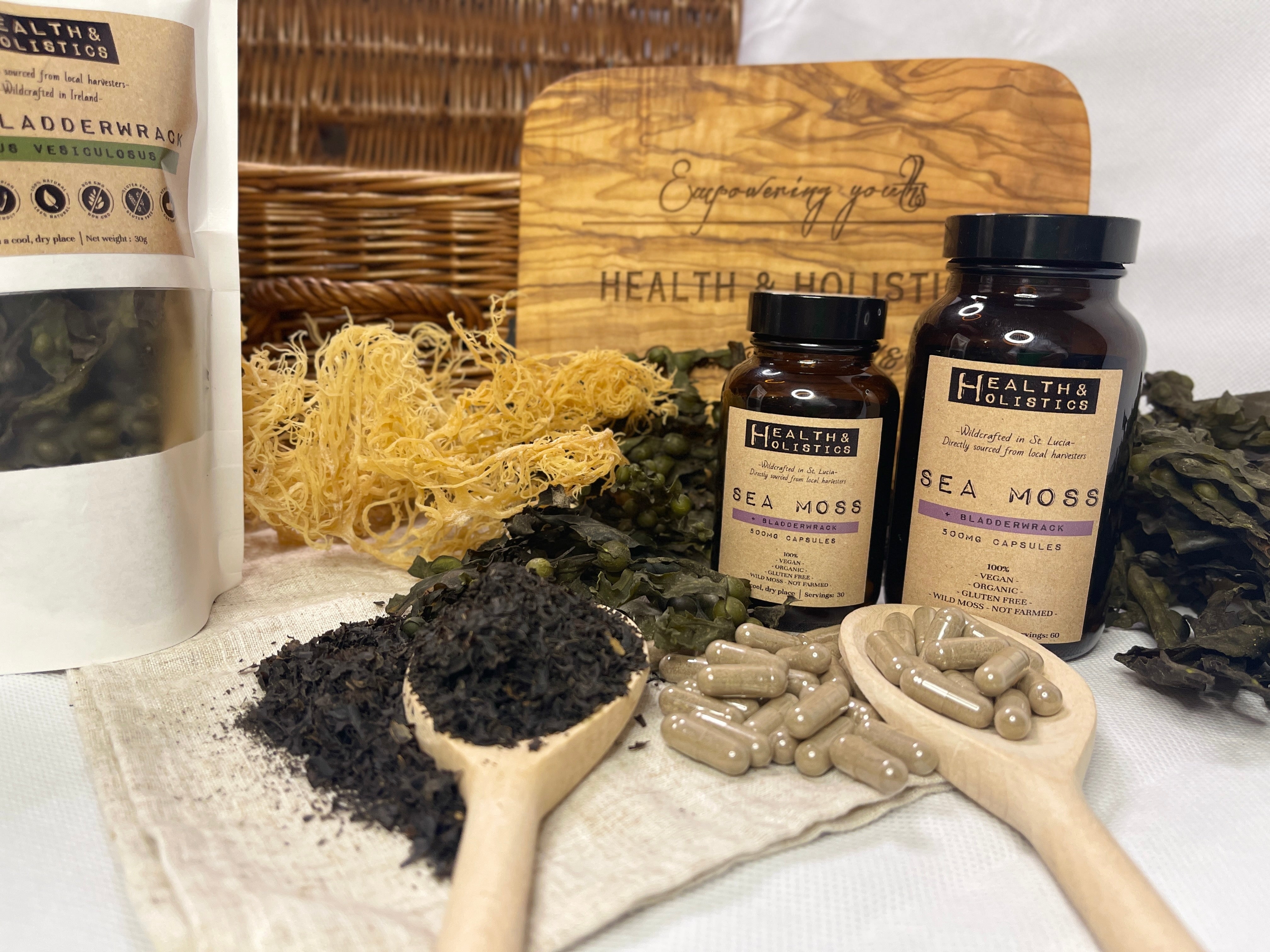 Sea Moss + Bladderwrack + Burdock Root Capsules (St. Lucia) (Genus Gracilaria)